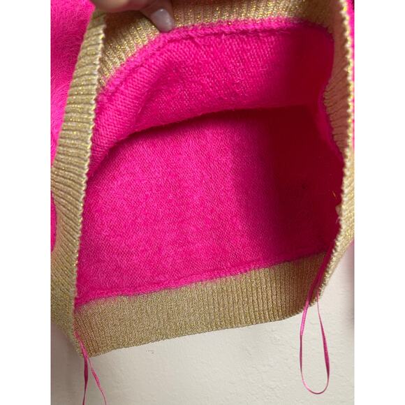 Juicy Couture Women's Fuzzy Textured Sweater Hot Pink S Y2K AHS Style Nostalgia - Picture 8 of 14